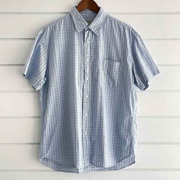 J. Crew Men’s Casual Short Sleeve Cotton Button Down Shirt Size Large - Picture 1 of 5
